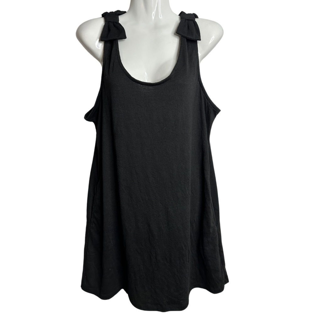 Aimee Kestenberg | Black Sleeveless Bow Scoop Neck Dress Large